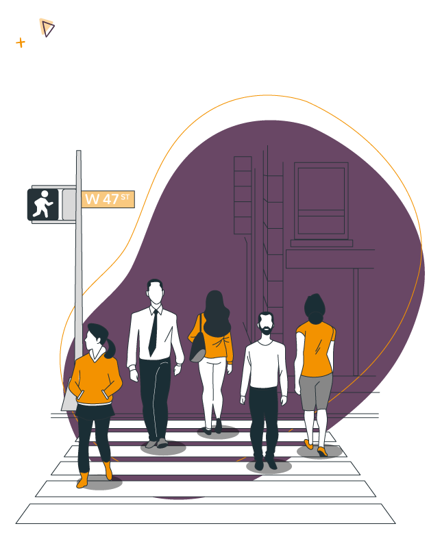gestion inscriptions événement collectivités illustration d'un passage piéton avec des citoyens d'une collectivité