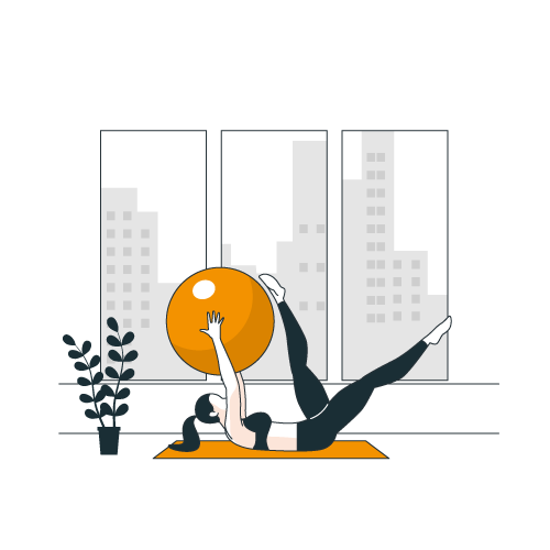 illustration d'une femme qui fait du yoga, elle s'est inscrite en ligne à cette activité par le portail mjc