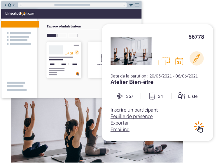 illustration de l'interface linscription.com la solution d'inscription en ligne