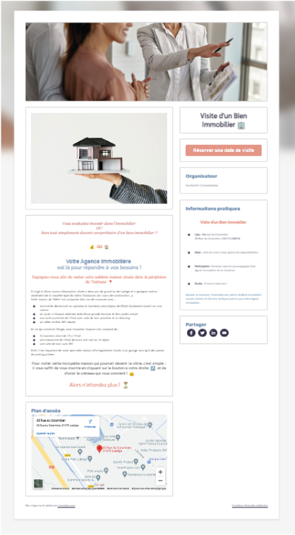 formulaire d'inscription en ligne secteur immobilier Linscription.com