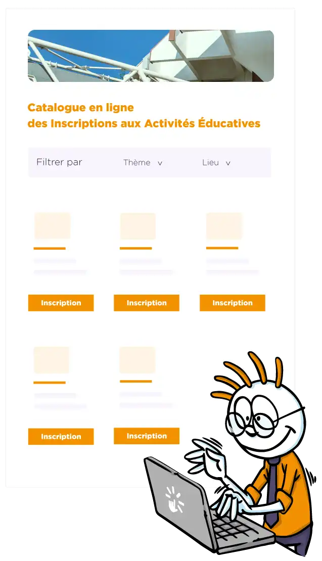 illustration d'un catalogue activités linscription.com à destination d'établissements scolaires