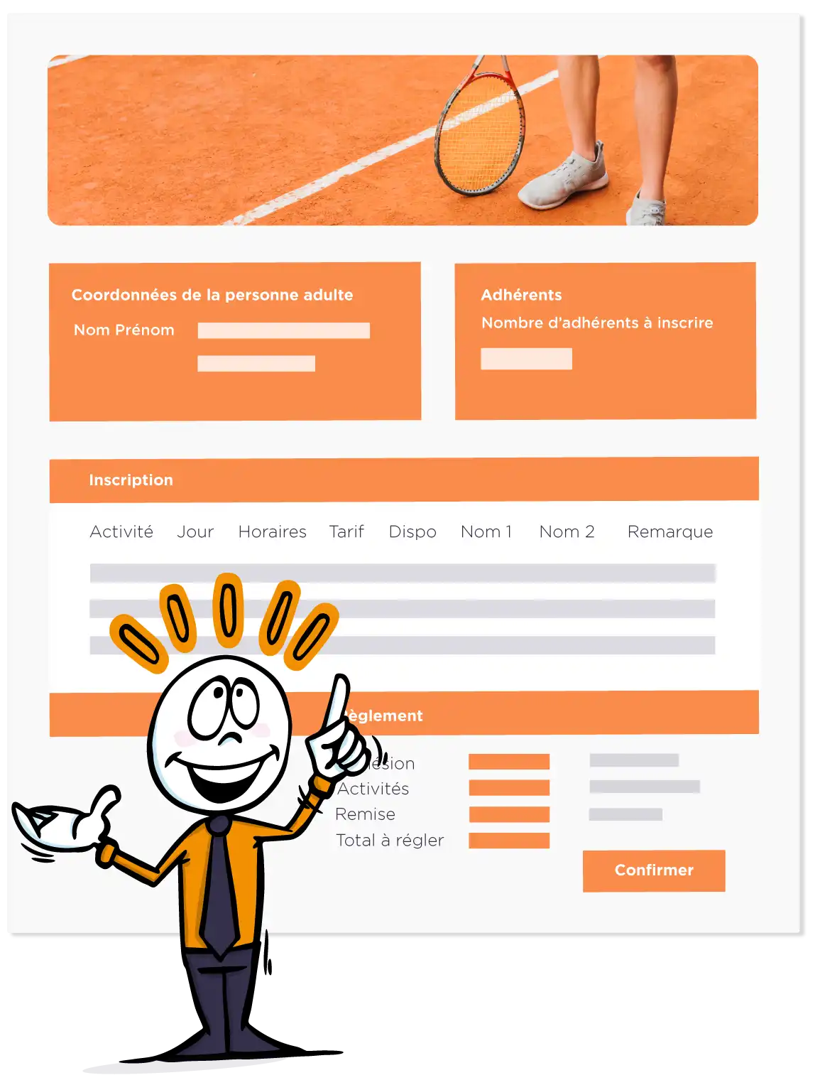 illustration du portail mjc en ligne pour les inscriptions aux activités propulsé par linscription.com