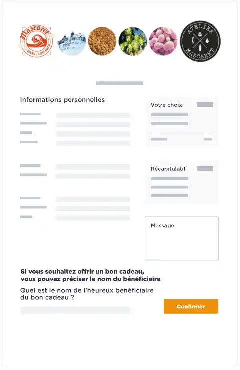 solution gestion bons cadeaux illustration d'un formulaire d'inscriptions en ligne avec gestion de bons cadeaux