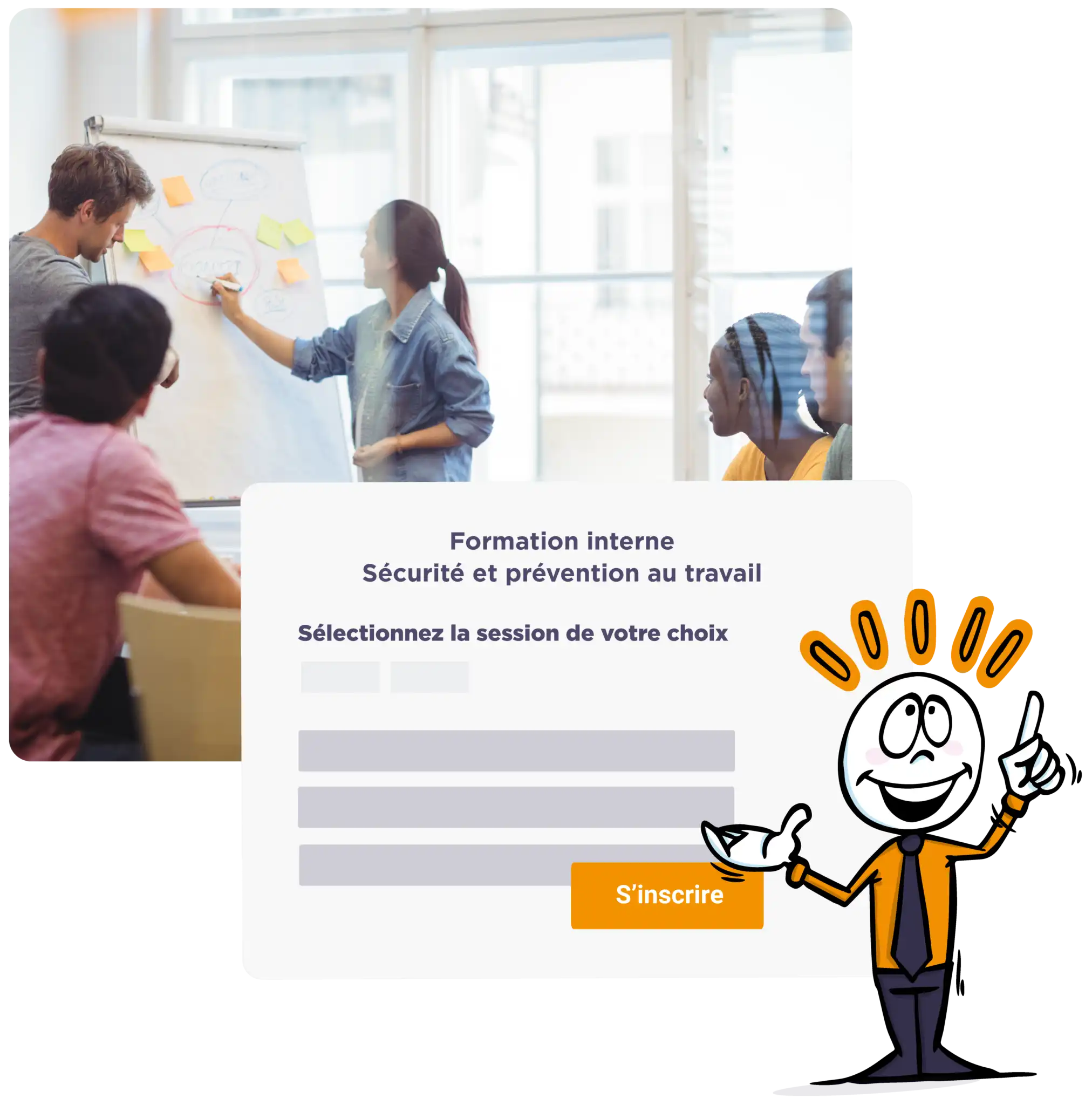 solution inscription en ligne evenements professionnels illustration et photo inscription en ligne à une formation via l'outil Linscription.com