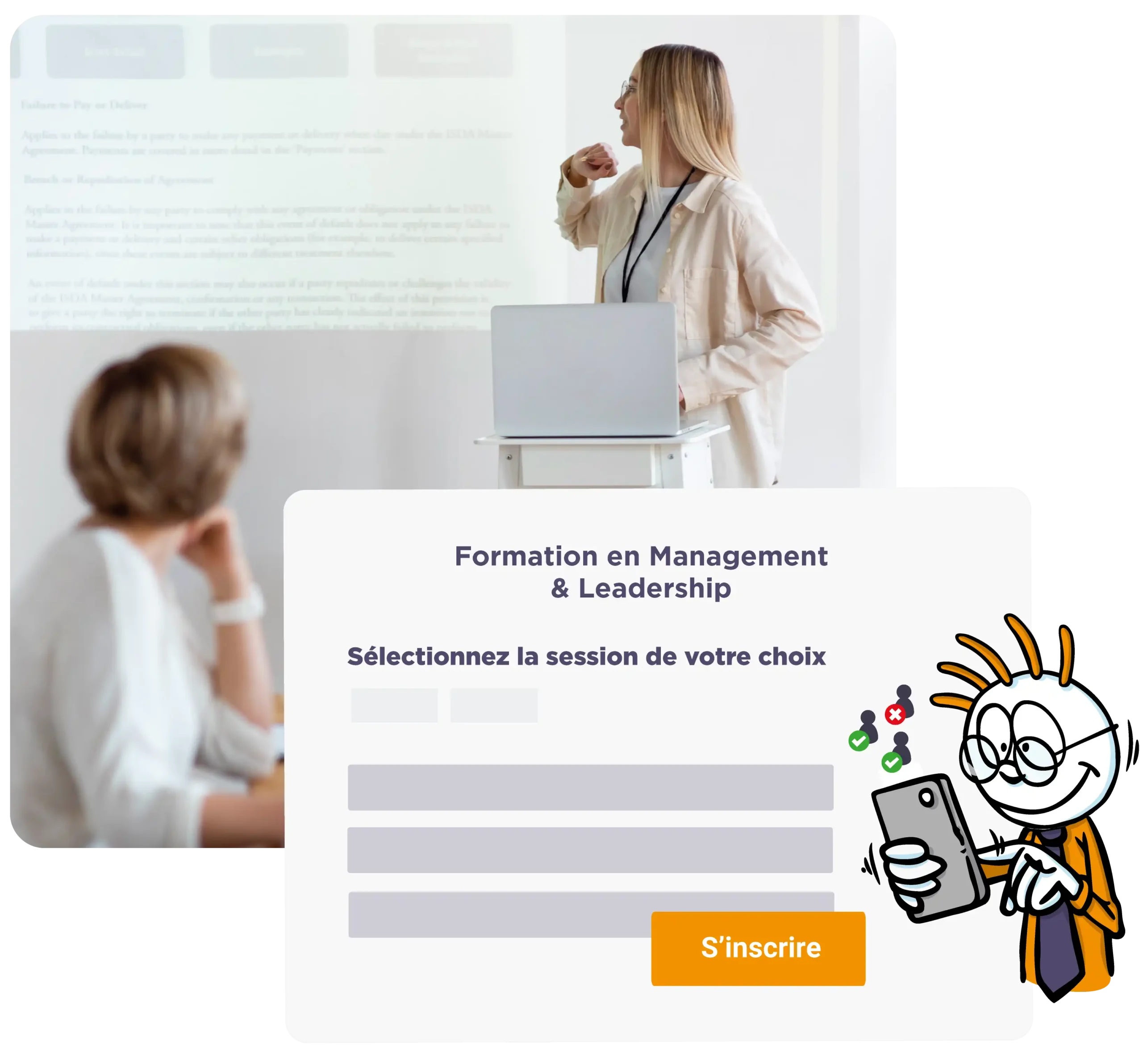 illustration d'un formulaire d'inscriptions en ligne à des formations linscription.com