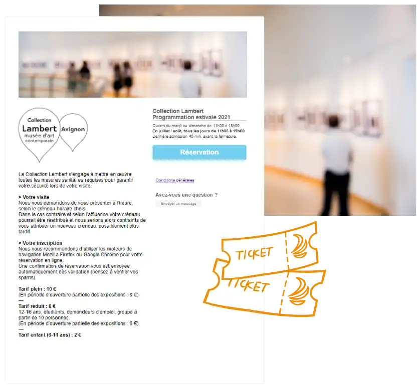 reservation en ligne visite musee linscriptioncom illustration formulaire d'inscriptions pour visiter un musée