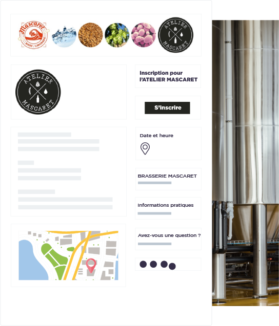 solution gestion bons cadeaux formulaire d'inscriptions en ligne pour s'inscrire à des ateliers cours