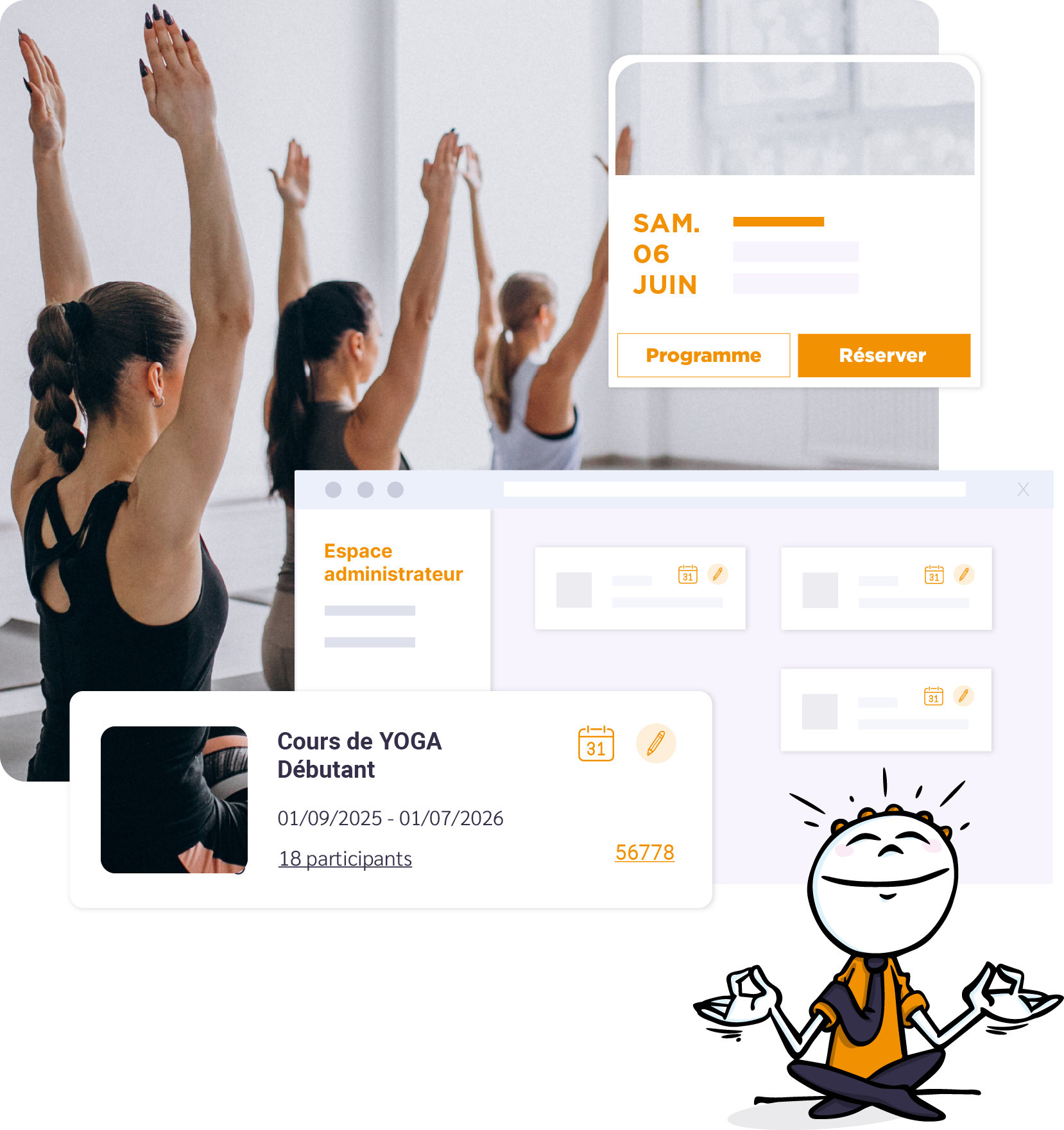 illustration de l'espace administrateur linscription.com pour le catalogue avec compte usager